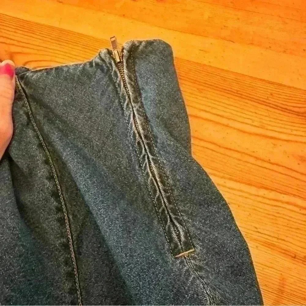 Jones New York Signature Denim panel patchwork skirt women 8 - Picture 7 of 9